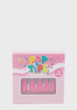 I Scream Nails Pinker Than Pink Coffin Shaped False Nails Press On Nails