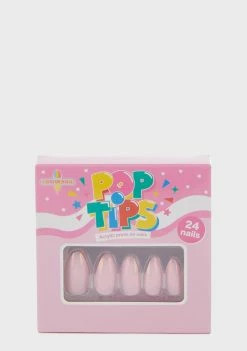 I Scream Nails Glazed Over Coffin Shaped False Nails