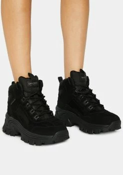 Skechers Black Street Blox Block Gawkers Sneakers Boots & Booties