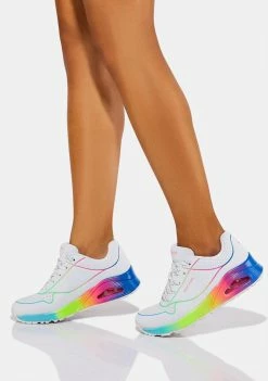 Skechers White Pop Of Sunshine Uno Sneakers