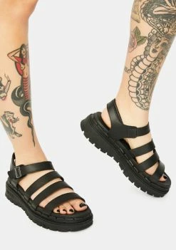 Skechers Black Jammers Poppin' Strappy Sandals