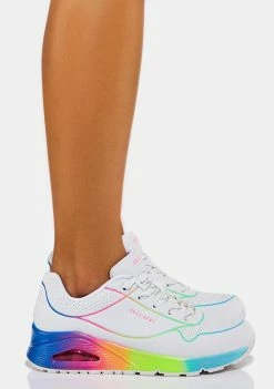 Skechers White Pop Of Sunshine Uno Sneakers