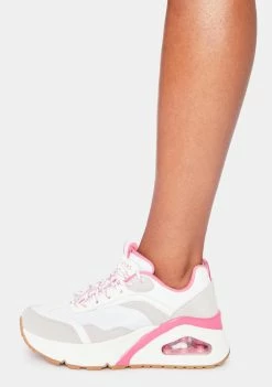 Skechers White Big Steps Uno Hi Sneakers