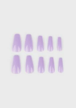 I Scream Nails Purple Pleasures Coffin Shaped False Nails Press On Nails