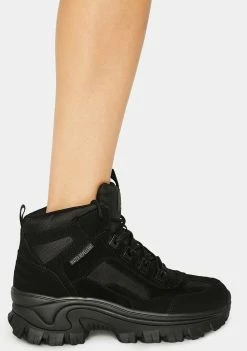 Skechers Black Street Blox Block Gawkers Sneakers Boots & Booties