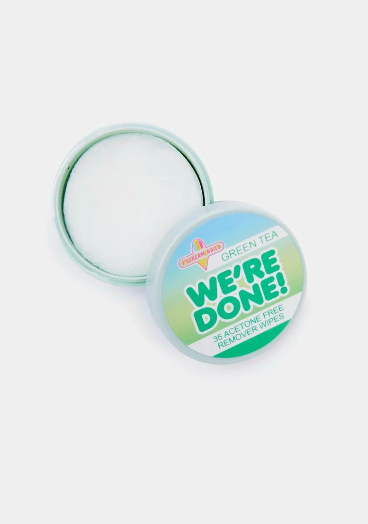 Promo 😀 I Scream Nails Weâre Done! Green Tea Remover Wipes ✔️ 3 I Scream Nails Weâre Done! Green Tea Remover Wipes
