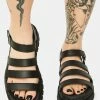 Skechers Black Jammers Poppin' Strappy Sandals