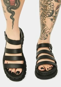 Skechers Black Jammers Poppin' Strappy Sandals