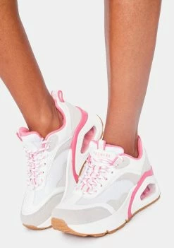 Skechers White Big Steps Uno Hi Sneakers