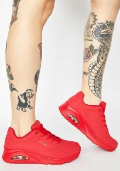 Skechers Red Stand On Air Uno Sneakers