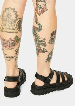 Skechers Black Jammers Poppin' Strappy Sandals