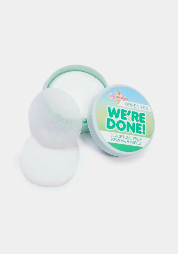 Promo 😀 I Scream Nails Weâre Done! Green Tea Remover Wipes ✔️ 5 I Scream Nails Weâre Done! Green Tea Remover Wipes