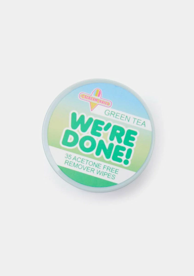 Promo 😀 I Scream Nails Weâre Done! Green Tea Remover Wipes ✔️ 4 I Scream Nails Weâre Done! Green Tea Remover Wipes